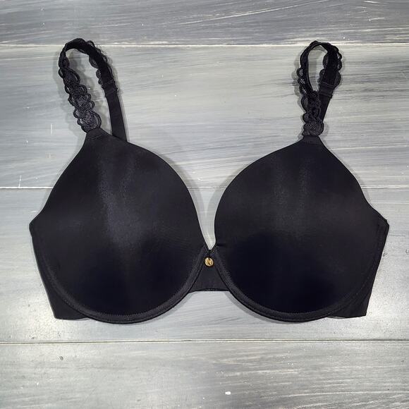 Natori Bra 32DD Pure Luxe Full Fit Contour T Shirt Bra Style 732080 Black - Picture 1 of 5